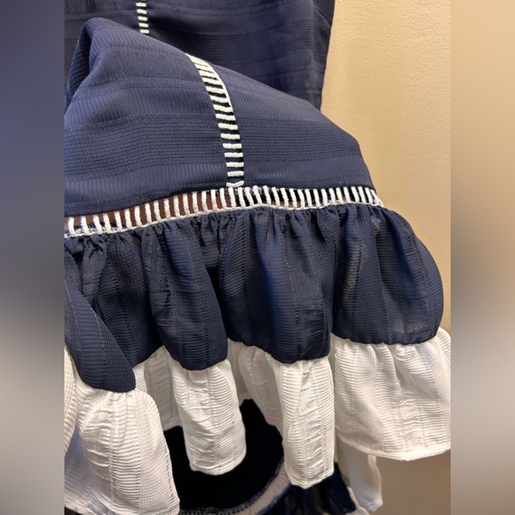 Anthropologie Endless Rose Navy and White Mini Dress - Picture 3 of 5